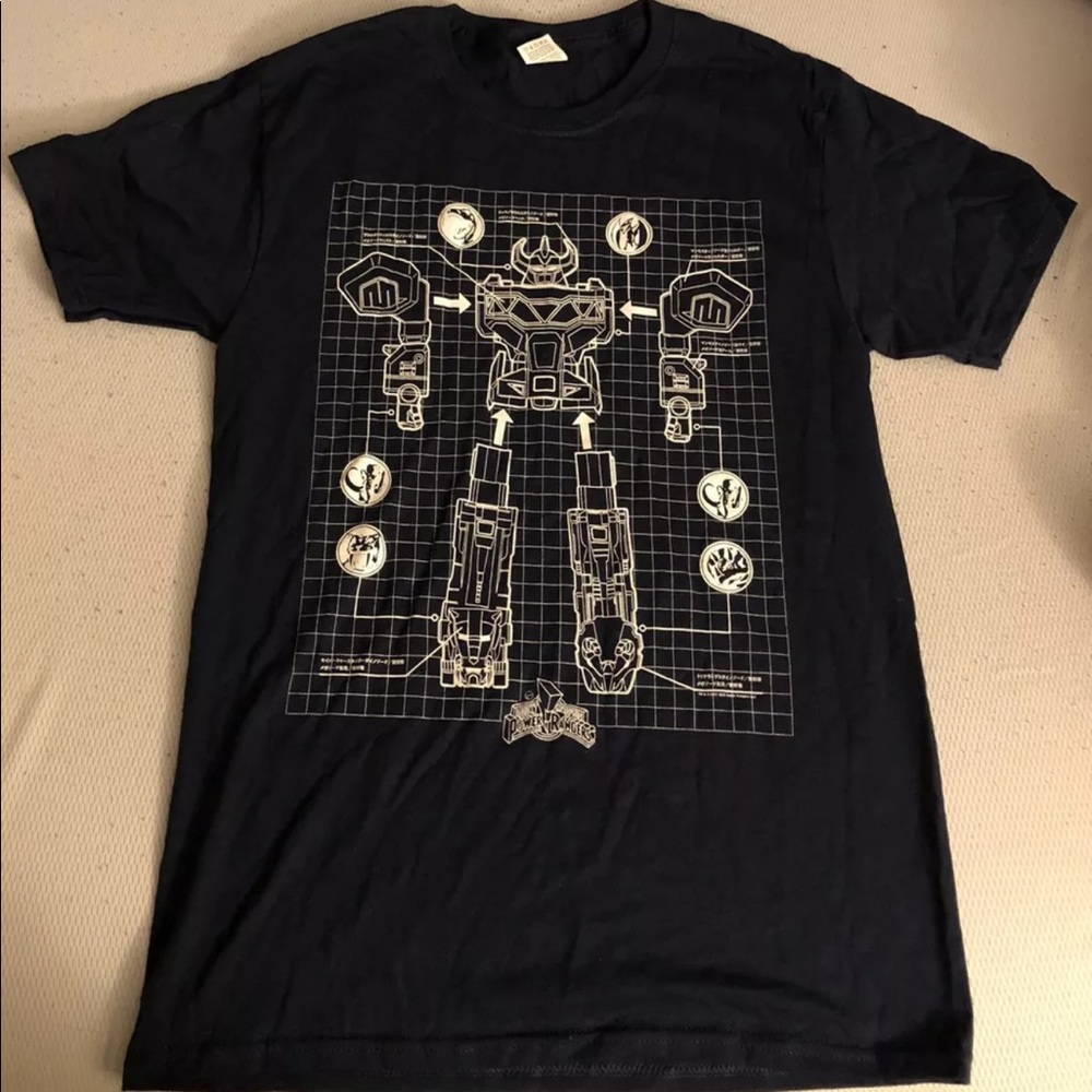 Power Ranger Megazord Blueprint tee shirt